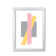Grey Square With Pink And Yellow Bow Abstract - Single Picture Frame Print