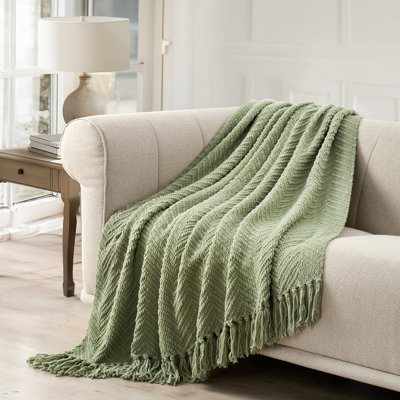 Herringbone Chenille Throw Blanket