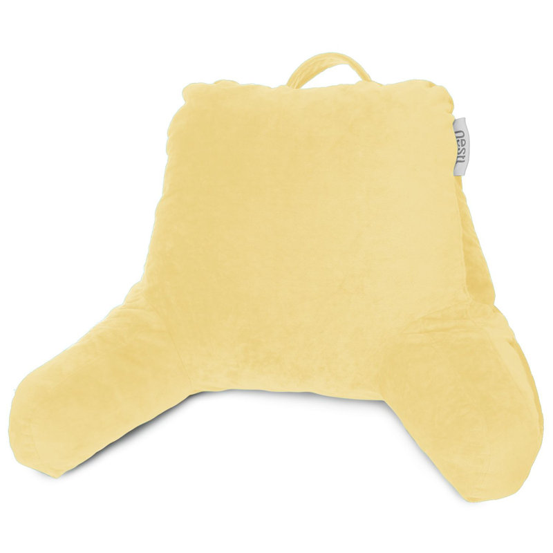 Nestl Reading Back Pillow For Reading & Bed Rest, Light Yellow, 14" H x 13" W x 8.5" D