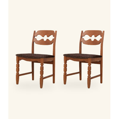 Chaise de salle à manger rétro et simple en bois d'hévéa