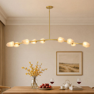 Lustre moderne 42 po / 71 po avec branches en verre