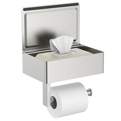 Porte-papier hygiénique avec tablette, fixation murale