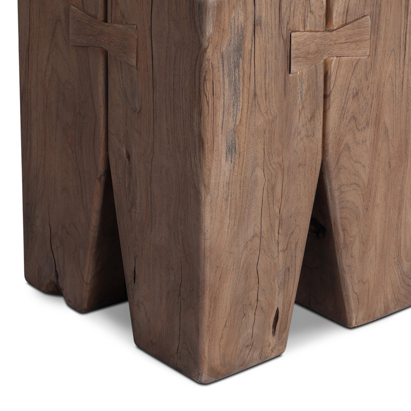 Oshan Outdoor Square Teak Side Table, Stained Toasted Brown