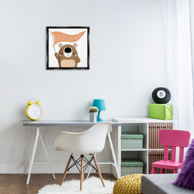 Cadre flottant Motivation Bear Keep Going, design par Sarah Hickman
