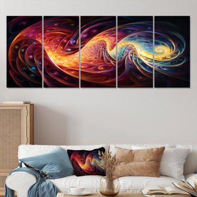 «Creight - Waves», art mural 5 pièces