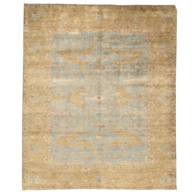 Tapis rectangulaire en laine noué à la main