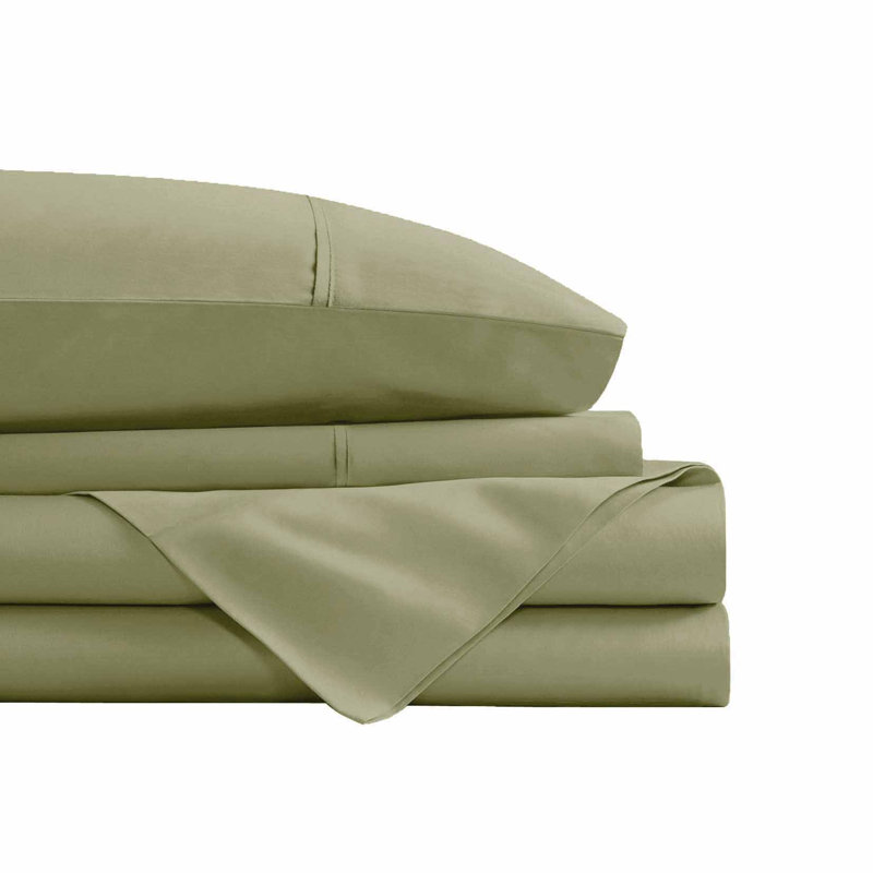 Ensemble de draps 4 pièces Swift Home Smart, Ensemble de draps pour très grand lit, Sauge