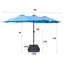 Grand parasol rectangulaire double 15 x 9 pi pour l'extérieur avec lumière et base-634336709