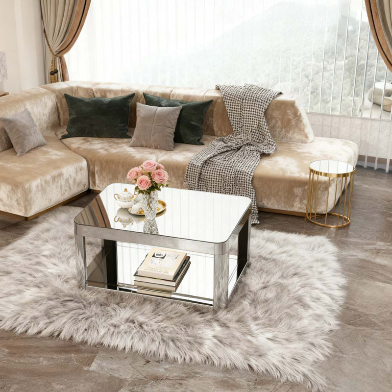 Table basse avec miroir