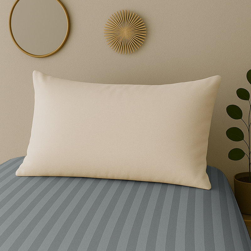 40cm Deep Pocket Microfiber Stripe Fitted Sheet, Kingsize (5'), Grey