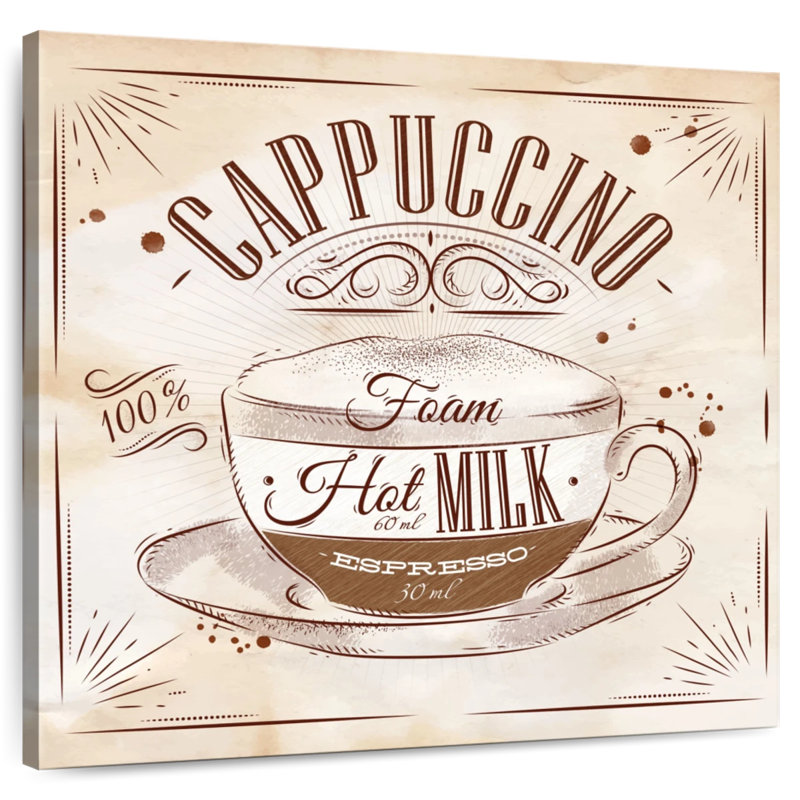 Affiche murale Khylige Cappuccino Cafe, H 24 po x l 24 po