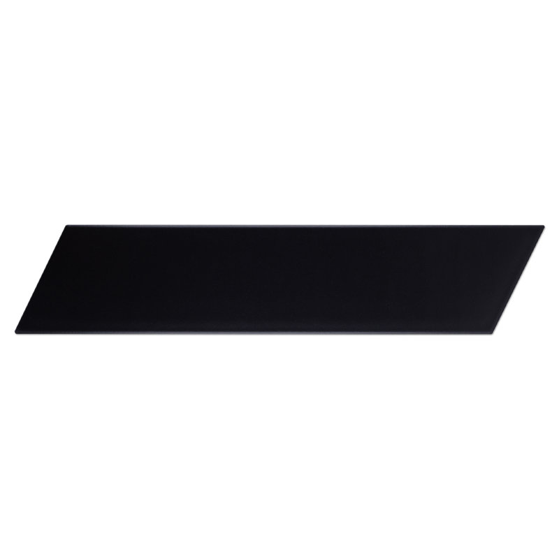 Kenzo Chevron 3.14 in. x 15.74 in. Matte Porcelain Floor and Wall Tile, Black