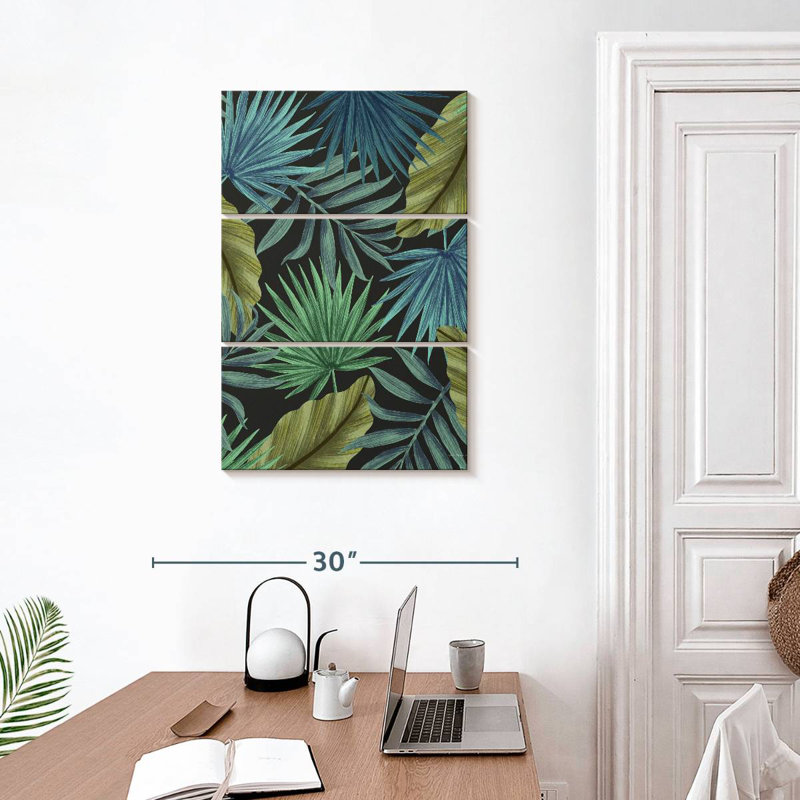 Motif de feuilles tropicales Harnek I, H 32 po x l 20 po