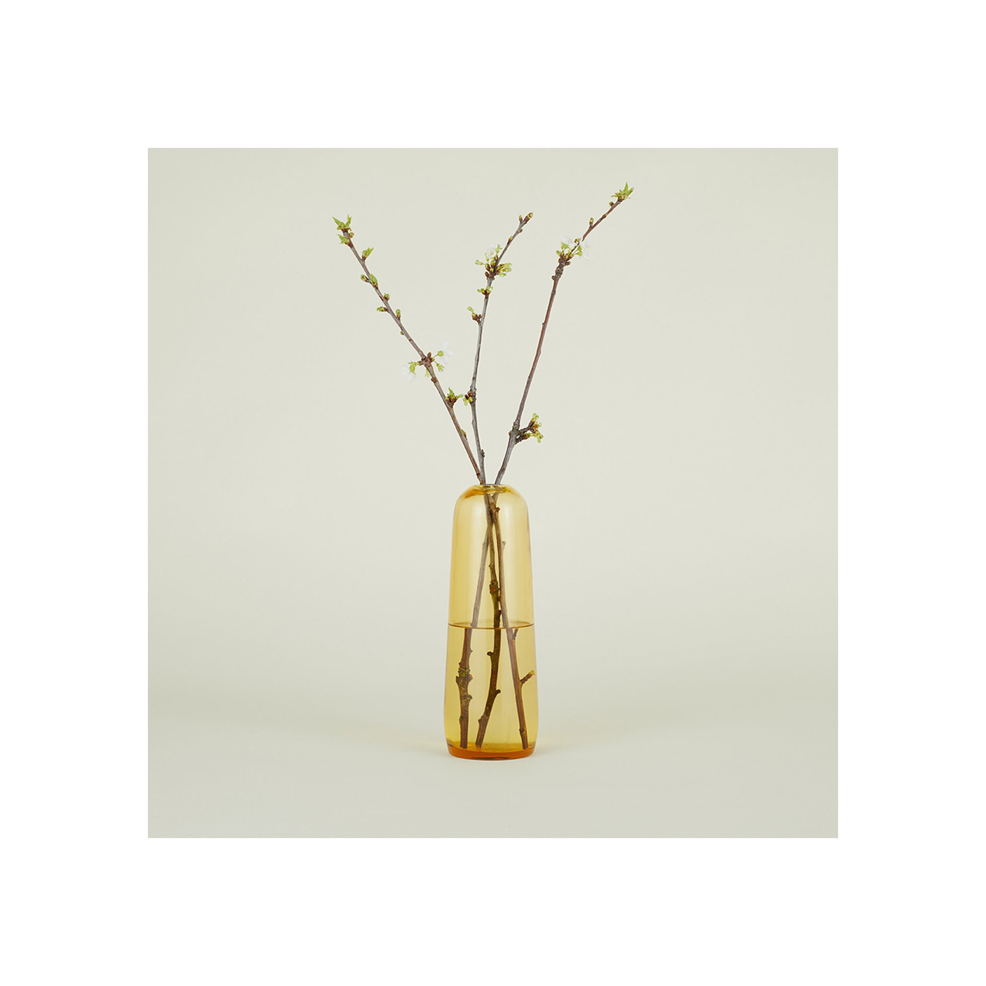 Aurora Handmade Glass Table Vase, Amber, 11.5" H x 4" W x 4" D