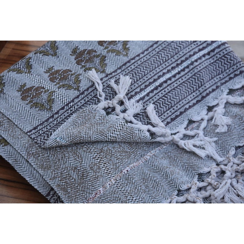 Block print quilt, throw and blanket for couch and bedding, Indian Fabric quilt, king size handmade quilt, 122 cm H x 81 cm W