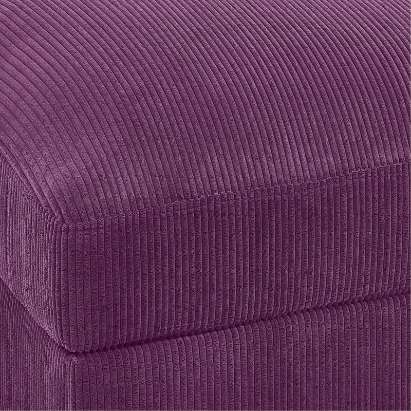 Repose-pieds rembourré en velours côtelé, Purple