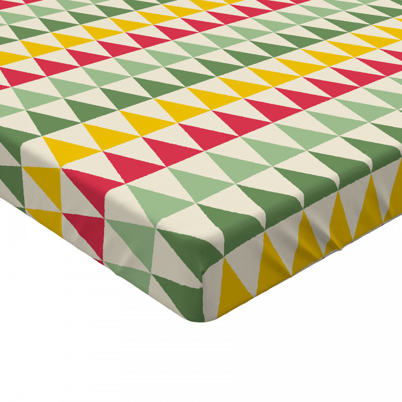 Microfiber Fitted Sheet, Twin Fitted Sheet, Multicolor Geometric