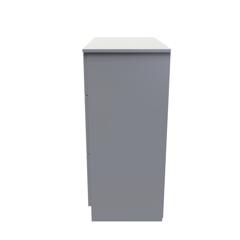 Fully Assembled Lemeiux 3 - Drawer Chest of Drawers, Uniform Grey/Dusk Grey