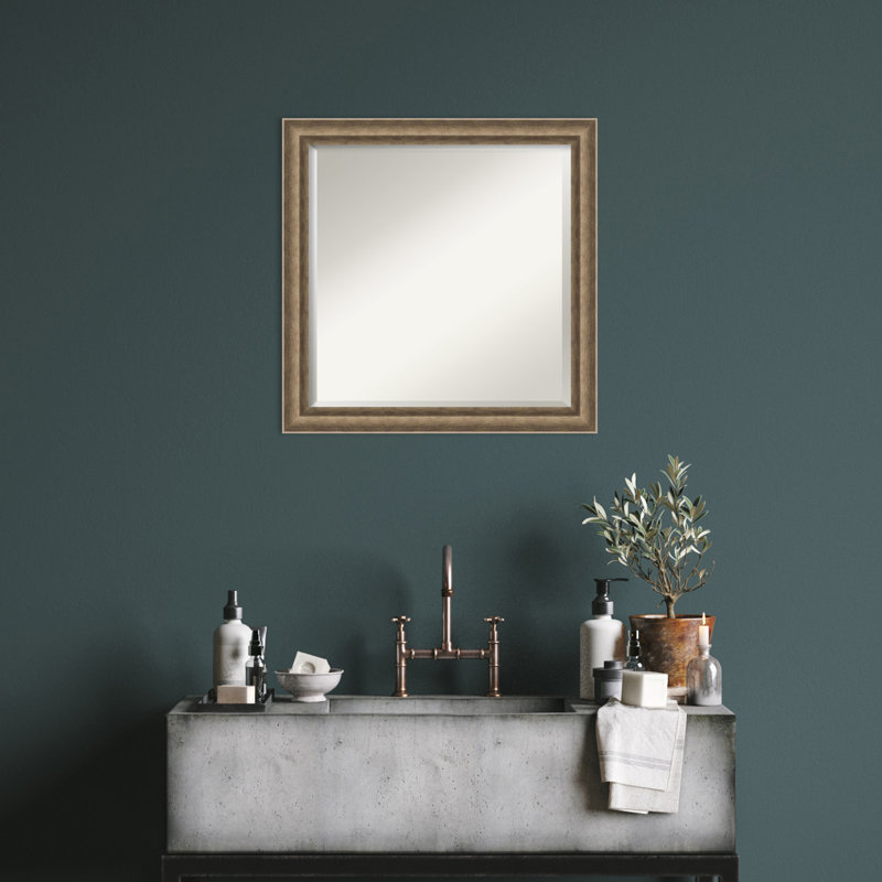 Miroir mural Earmon, 23,25 po x 23,25 po, Carré, Bronze