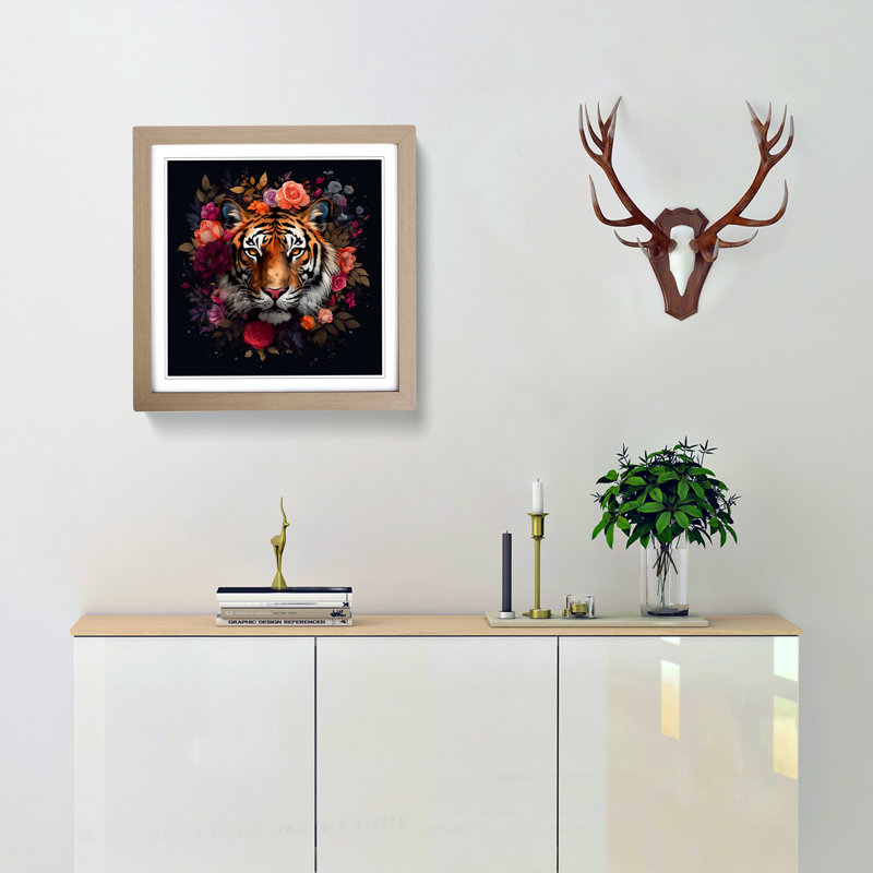 Tiger - Framed Print, Oak
