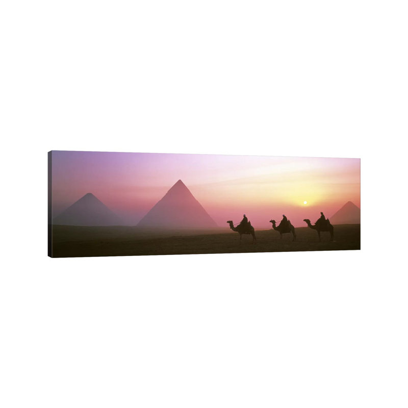 Giza Pyramids Egypt - Wrapped Canvas Panoramic Print, 152.4 cm H x 50.8 cm W x 1.91 cm D