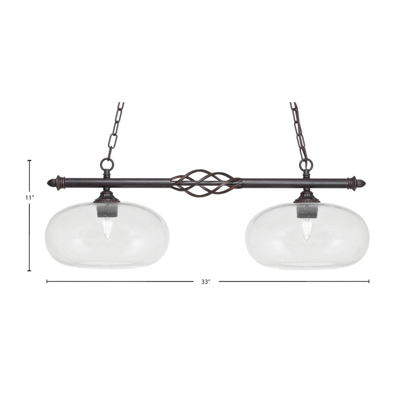 Éclairage pour îlot 2 lumières Elegante, Transparent