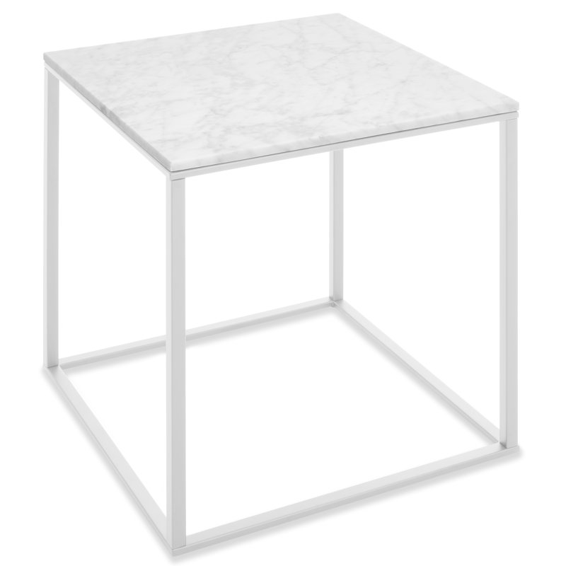 Minimalista End Table, White, Marble