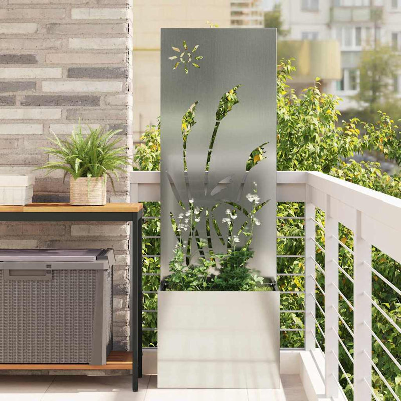 Planter Box, 140cm H x 50cm W x 50cm D, Silver