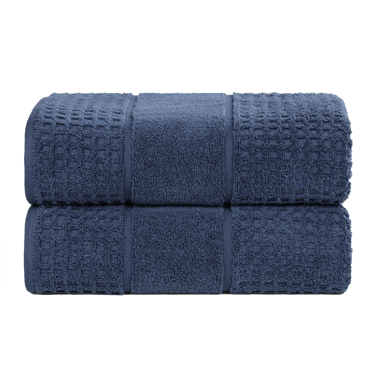 Hiyabel Waffle Cotton Bath Sheet Set, Denim Blue