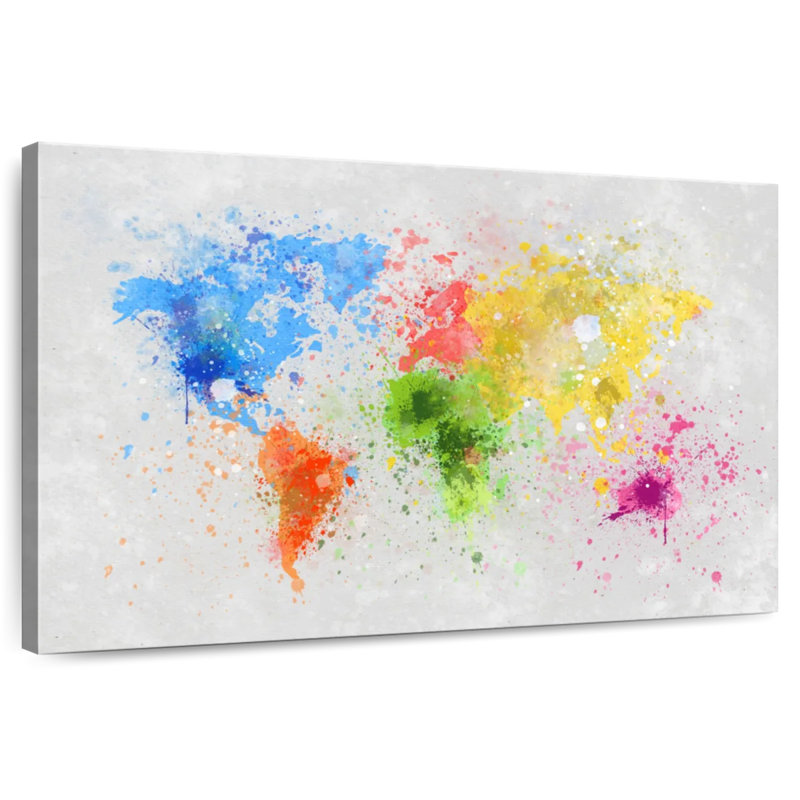 Carte du monde artistique Aliaz, H 24 po x l 36 po