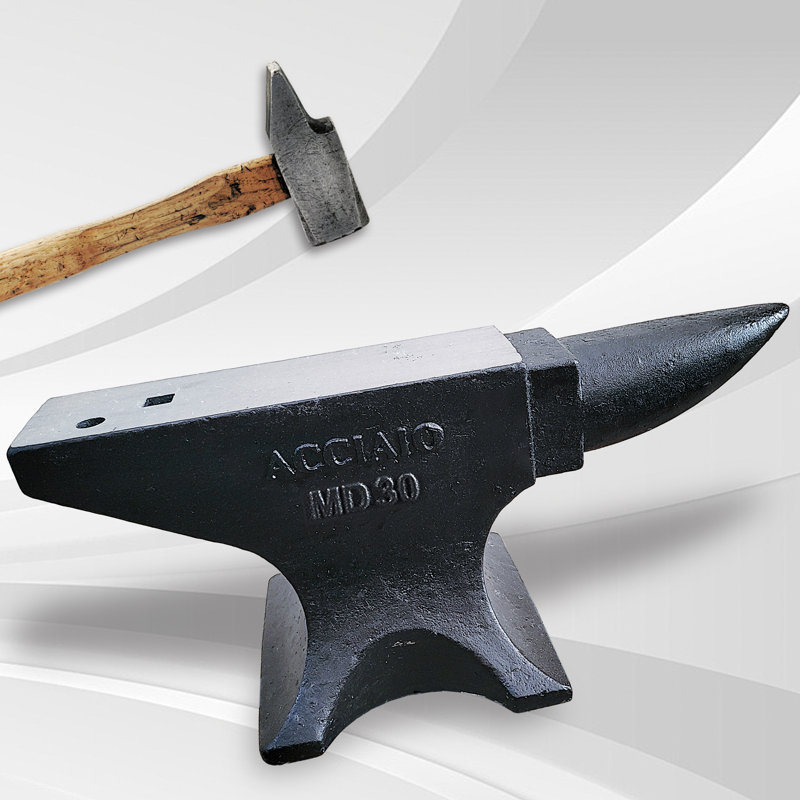 Enclume en forme de corne simple 66Lbs Acier forgé Enclume forgeron Outils et équipement Enclume Ronde robuste
