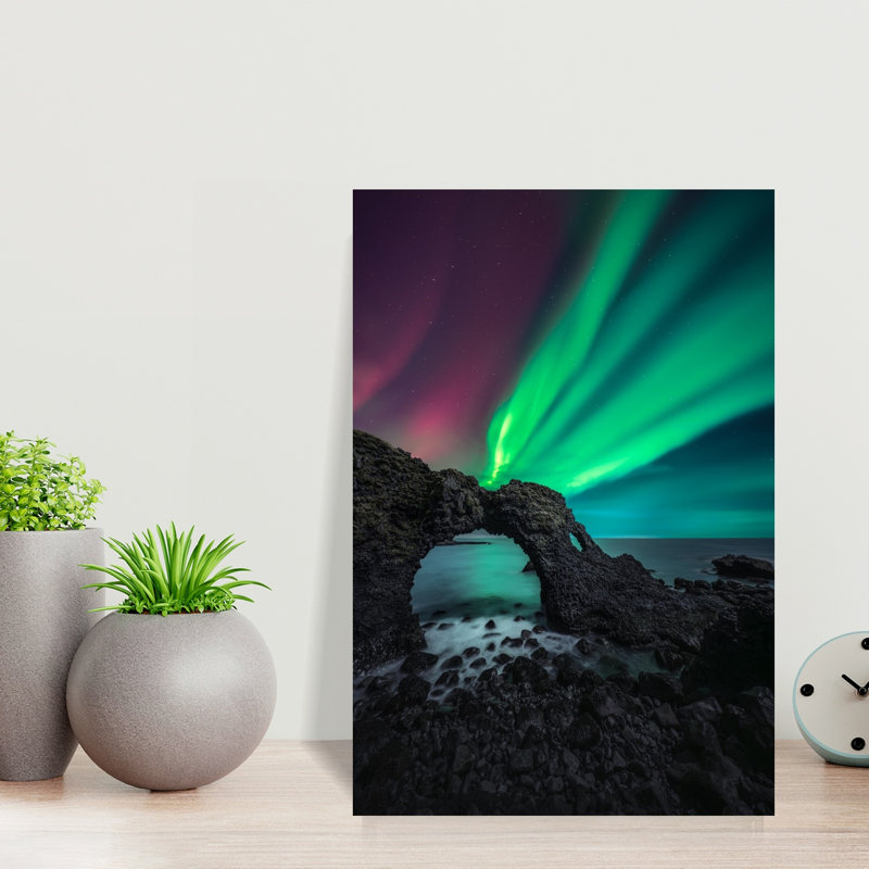 «Northern Lights», arche de l'océan, paysage côtier dramatique, H 18 po x l 12 po
