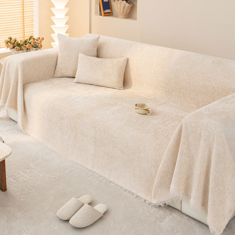Housse pour canapé Elegant Nordic Chenille, Beige, H 71 po x l 150 po