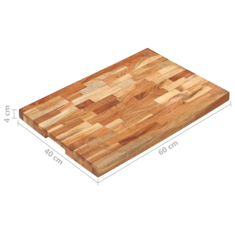 Solid Acacia Wood Rectangular Chopping Board Set