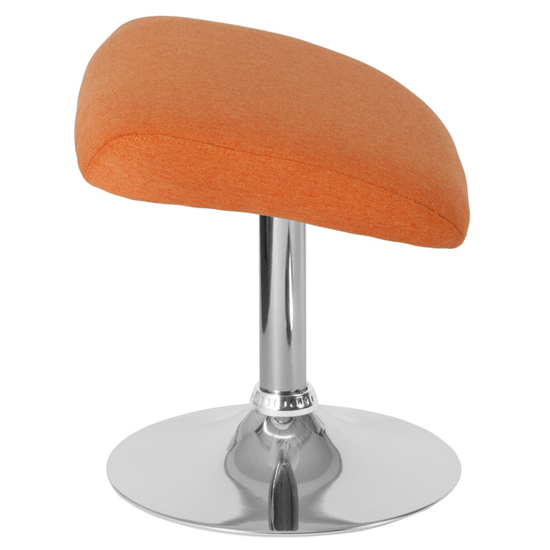 Repose-pieds Marilo LeatherSoft avec base chromée - Meubles de salon, Orange