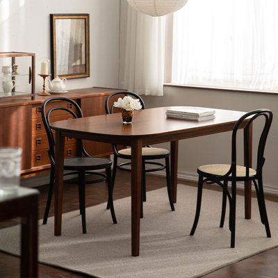 Brown Oval Solid Wood Dining Table