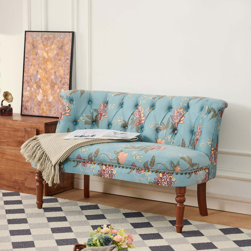 Chaise de canapé capitonnée de style européen avec pieds en bois massif