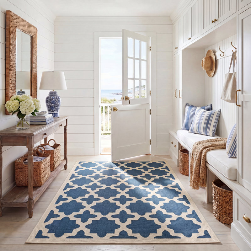 Herefordshire Performance Geometric Indoor/Outdoor Area Rug, Rectangle 5'3" x 7'7"