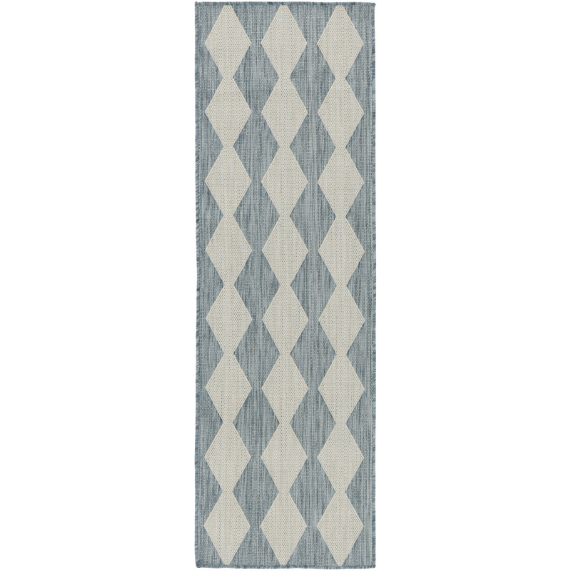 Positano Indoor/Outdoor Area Rug, Sky Blue, Runner 2' x 6'