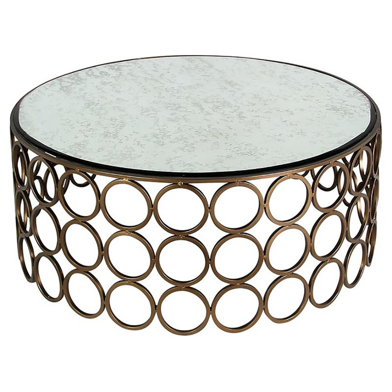 Milan Frame Coffee Table, 18.5" H x 48" L x 48" W, Bronzed Brass