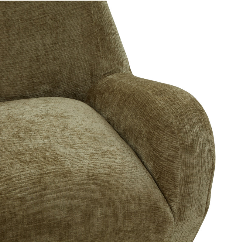Fauteuil d'appoint en chenille Randal, Vert olive