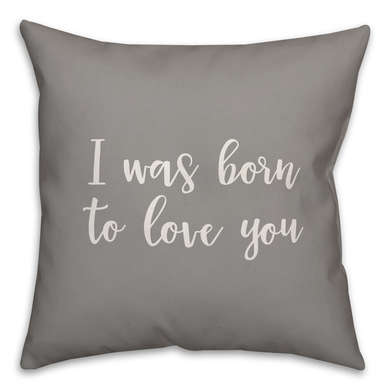 Coussin décoratif I Was Born to Love You, Gris, Housse de coussin