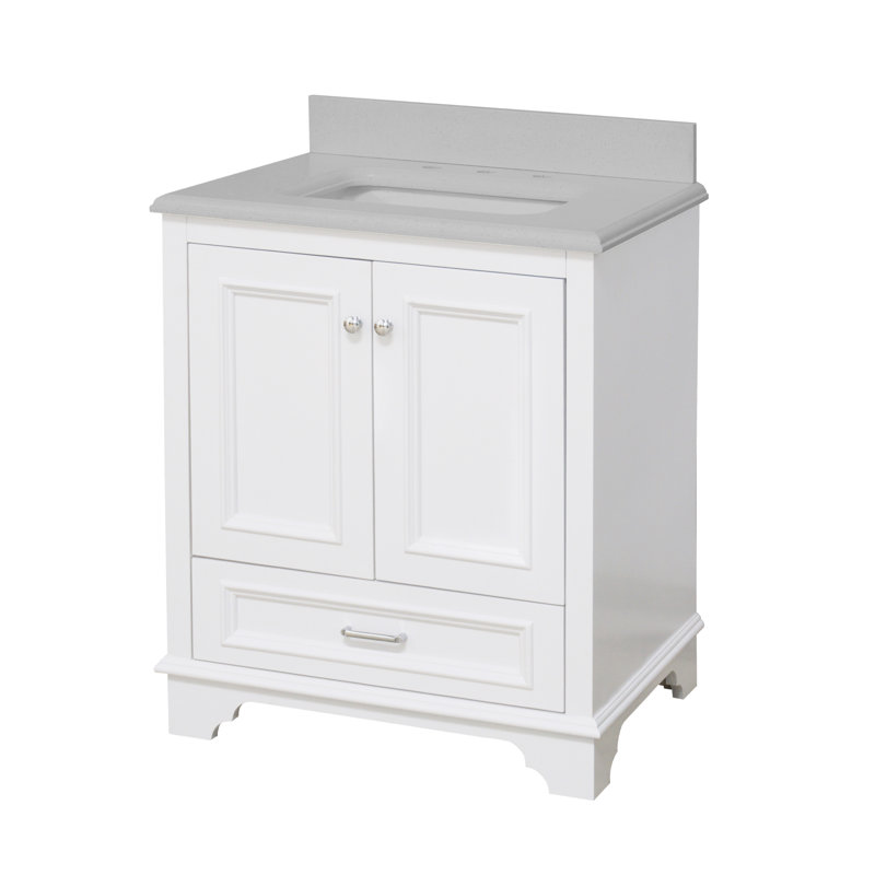 Ensemble de meuble-lavabo simple 30 po Loughlam, Quartz, Blanc
