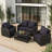 Outdoor 6.5" Thick Deep Seating Cushion Set Water-Resistant & Fade-Resistant Patio Chair Cushions-1196811646
