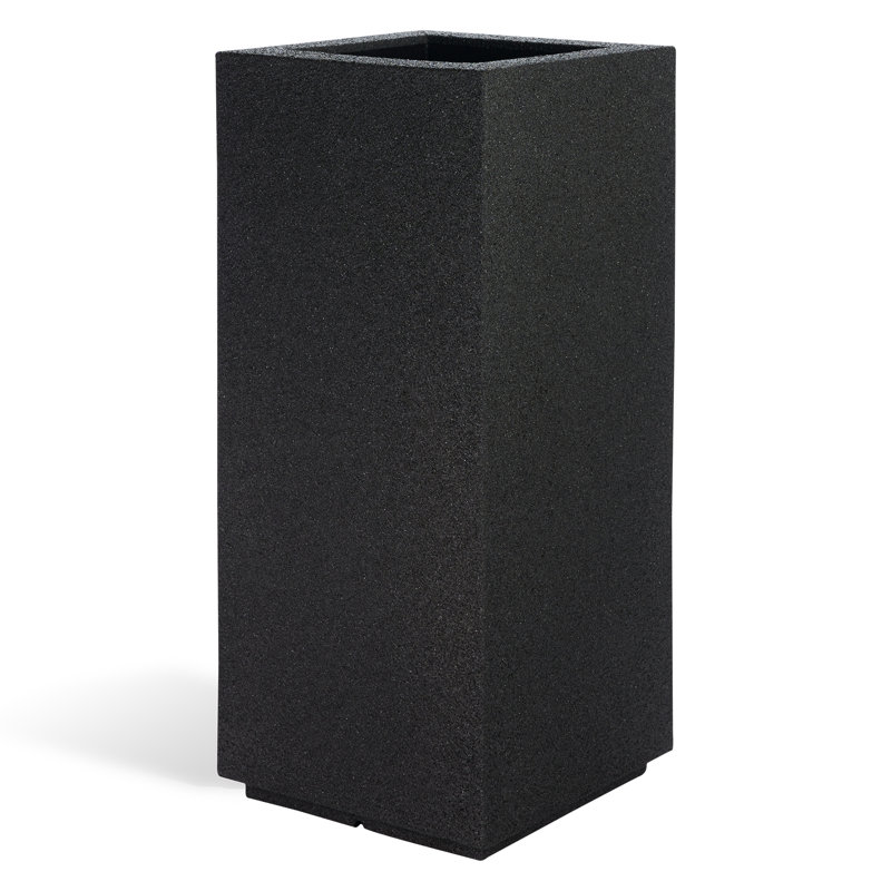 Kensington Tall Planter, Black Granite