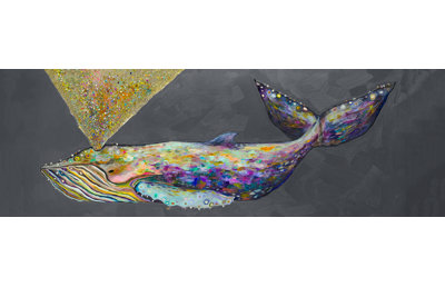 «Jewel Whale Spray», reproduction panoramique sur toile tendue