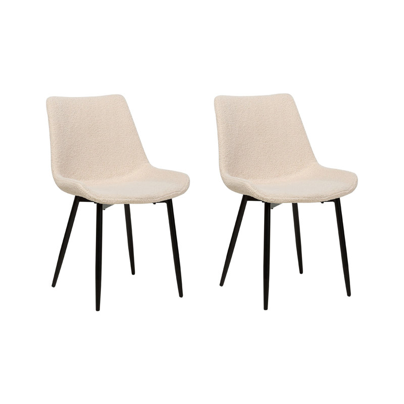 Syne 41cm H Polyester Blend Upholstered Metal Spindle Side Chair, Beige
