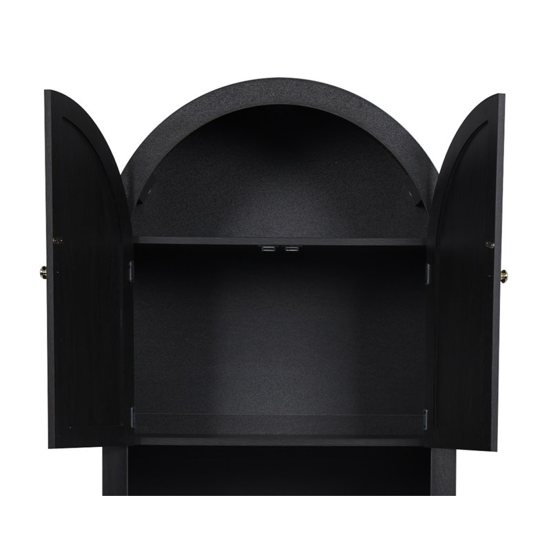 Armoire de rangement 70,9 po, Noir, Doré