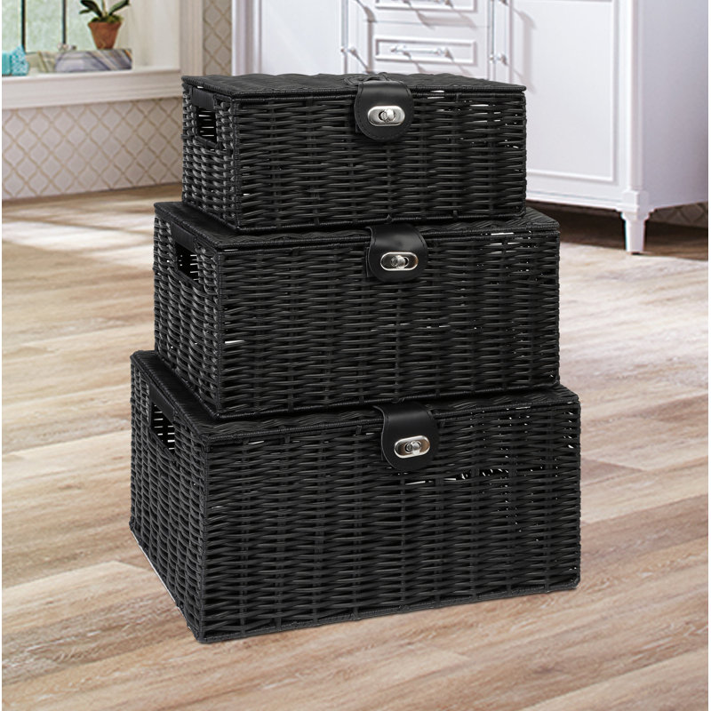 Symple Stuff Resin Decorative Basket, Black