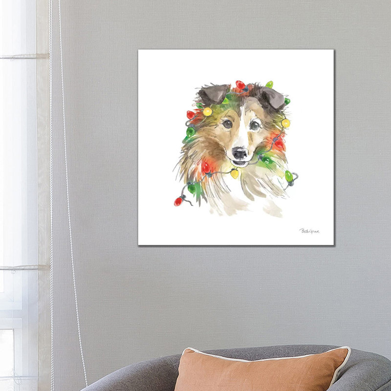 Holiday Paws IX On White by Beth Grove - Wrapped Canvas Print, 66.04 cm H x 66.04 cm W x 1.91 cm D